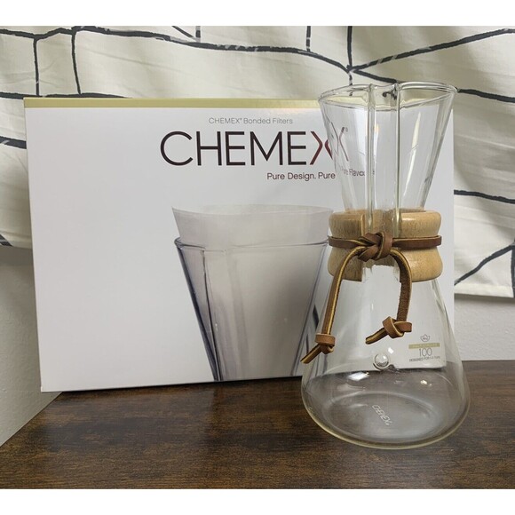 Chemex Other - Chemex Pour Over Glass Coffeemaker Classic Series 3 Cup Plus Box Of 100 Filters